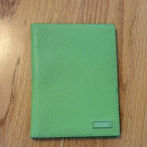 Tumi green travel picture frame green pebbled leather